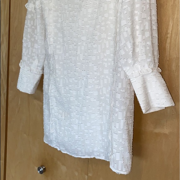 IRO Mijo Woven Ruffle Dress In White - Picture 8 of 14